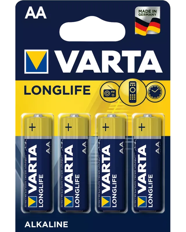Sprawdź teraz | BATERIA alkaliczne VARTA Long Life AA R6P 4 SZT W BLISTRZE