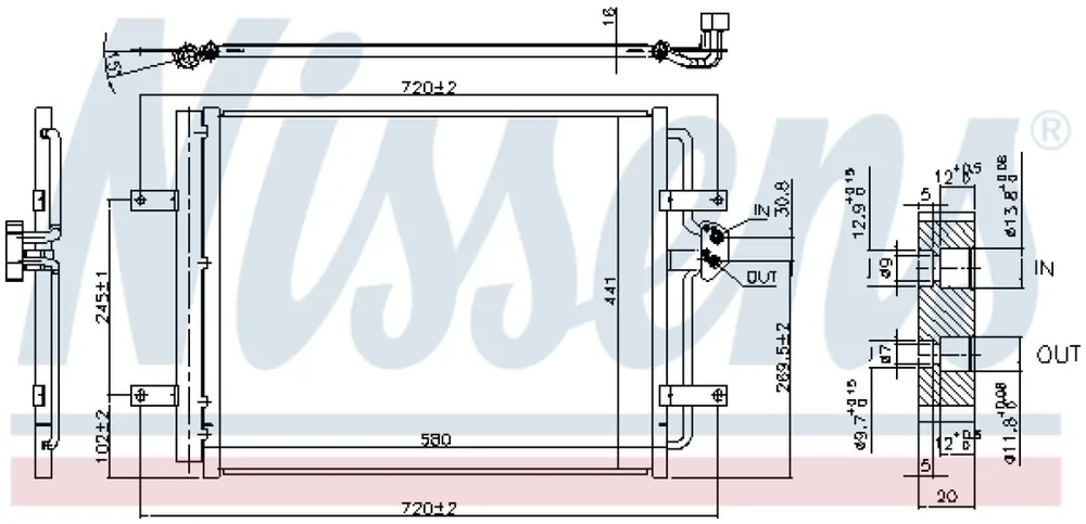 Chłodnica klimatyzacji NISSENS 940584 5QE816411 - Nowy produkt