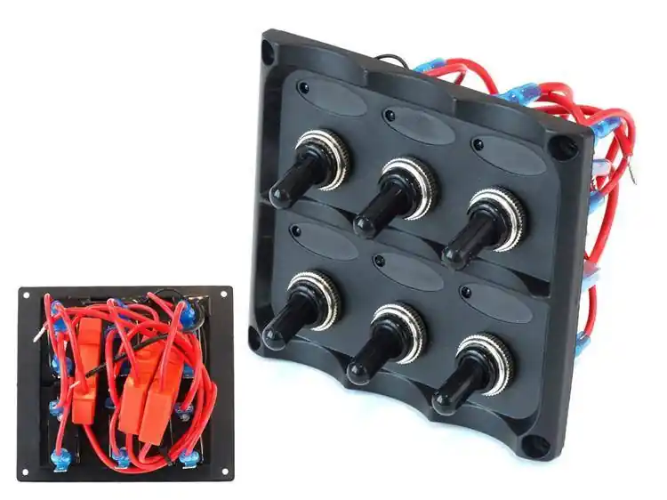 Megacena - Panel przełączników 12V SPST/ON-OFFx6, 3B 15A IP68