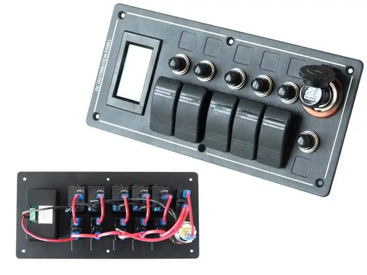 Panel przełączników ALU,ON-OFFx5, 1xZ, BA 3x5A 2x10A 1x15A IP68 | Tylko dziś