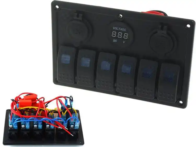 Oszczędź więcej - Przełącznik ON-OFFx5, 1xZ, 2xUSB 3.1A , 2xB 15A Niebieski