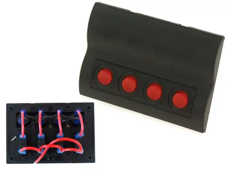 Przełączniki 12/24V IP68 ON-OFFx4, 4xB 2x5A 1x10A 1x15A, LED IP68 | Na zamówienie