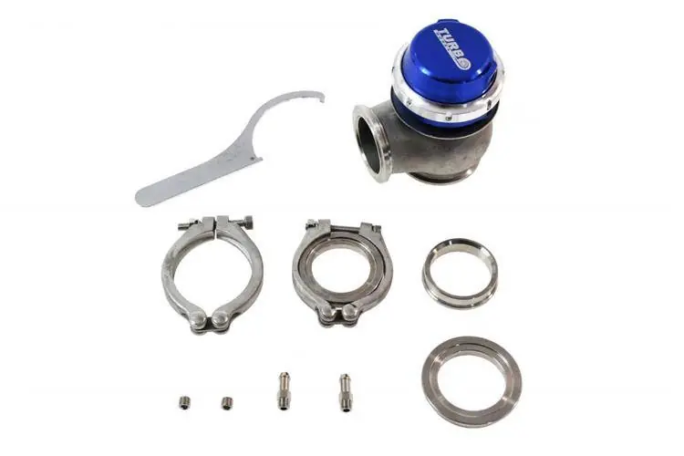 Profesjonalna jakość - Wastegate zewnętrzny TurboWorks 45mm 0.5 Bar V-Band Niebieski