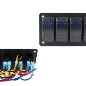 Wyprzedaż | Włącznik panel Alu, ON/OFFx4 Blue