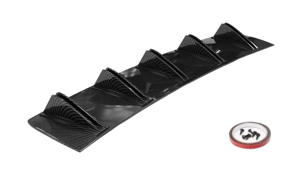 Świetna oferta | Uniwersalny dyfuzor tylnego zderzaka Black Carbon look