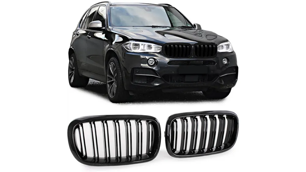 W sprzedaży | Grill BMW X5 F15 F85 X6 F16 F86 podwójne żeberka Gloss Black