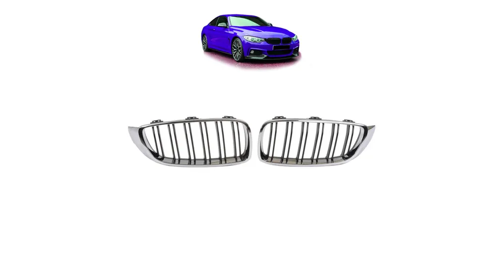 Profesjonalna jakość | Grill BMW 4 F32 F82 F33 F83 F36 podwójne żeberka Chrome & Black
