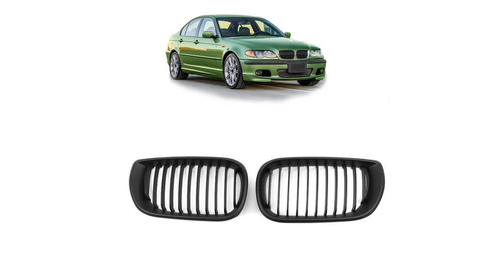 Nie czekaj - Grill BMW 3 E46 Facelift Compact pojedyncze żeberka Matt Black