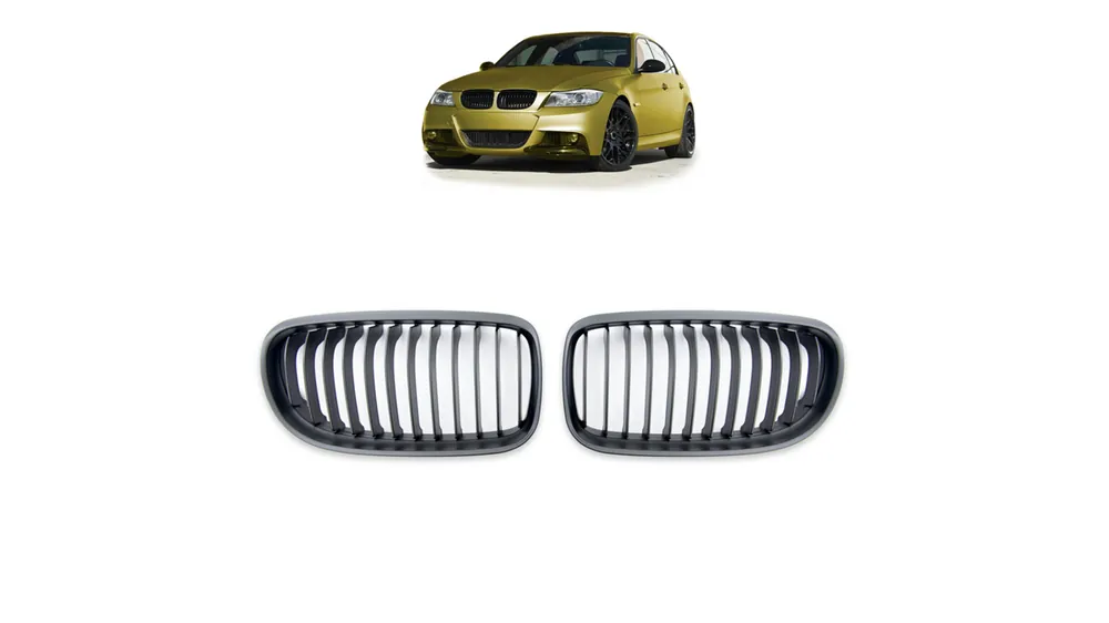 Niska cena - Grill BMW 3 E90 E91 Facelift pojedyncze żeberka Matt Black