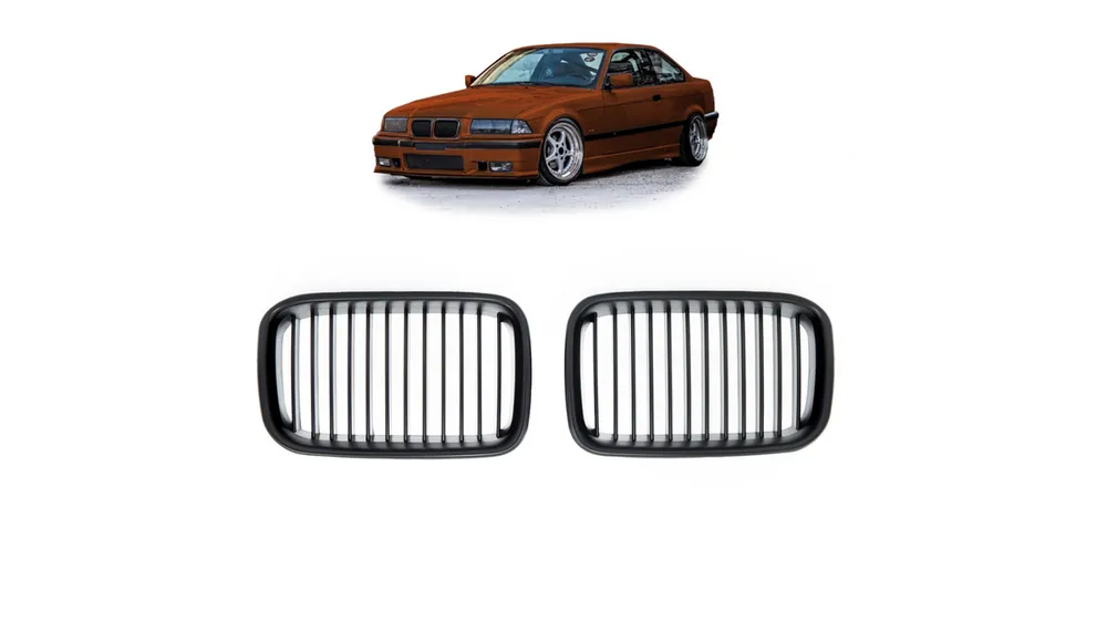 Okazja cenowa - Grill BMW 3 E36 Compact pojedyncze żeberka Matt Black
