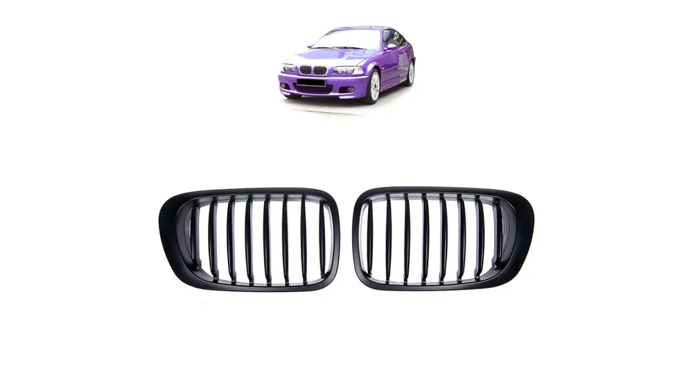 Grill BMW 3 E46 pojedyncze żeberka Matt Black | Ostatnie dni promocji