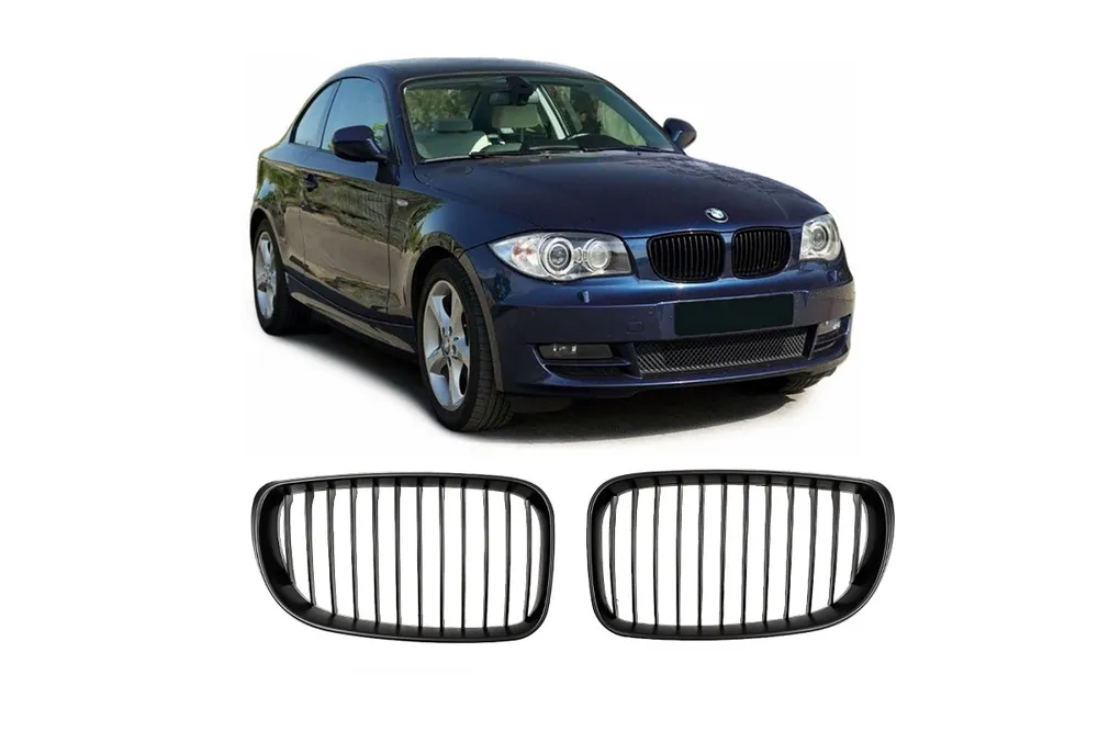 Superoferta | Grill BMW 1 E81 E82 E87 E88 Facelift pojedyncze żeberka Matt Black