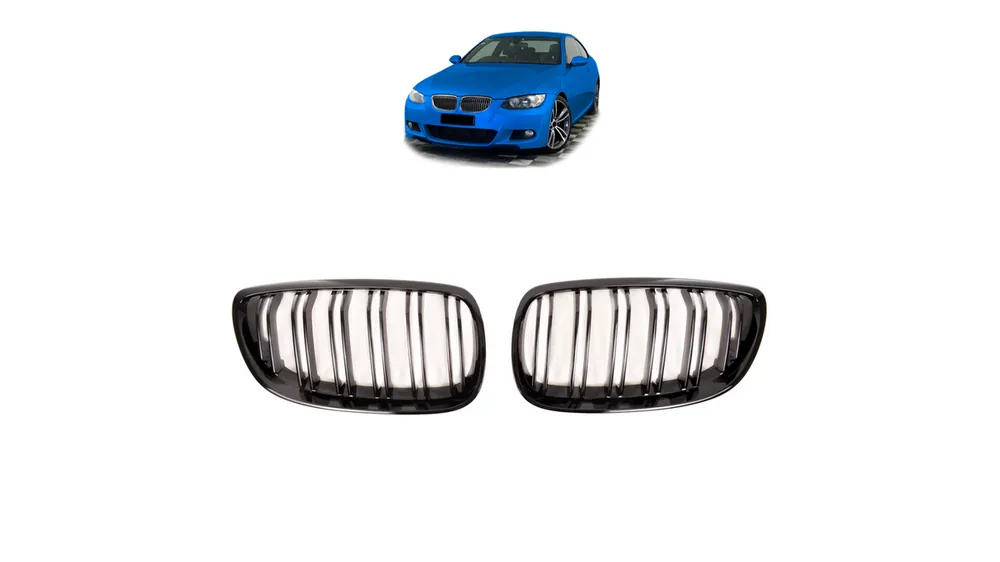 Grill BMW 3 E92 E93 podwójne żeberka Gloss Black | Nowość