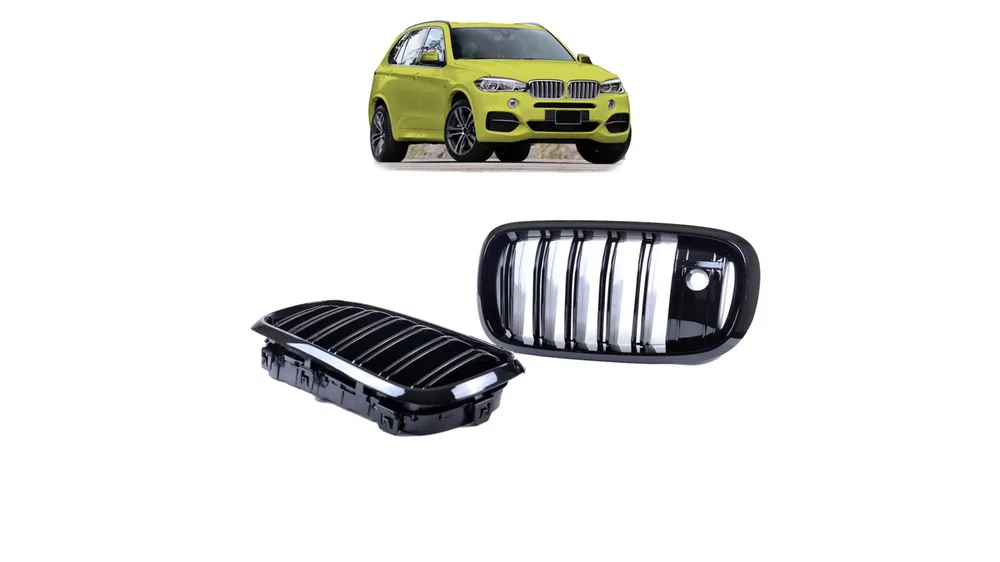 Obniżka | Grill BMW X5 F15 F85 X6 F16 F86 podwójne żeberka Gloss Black camera