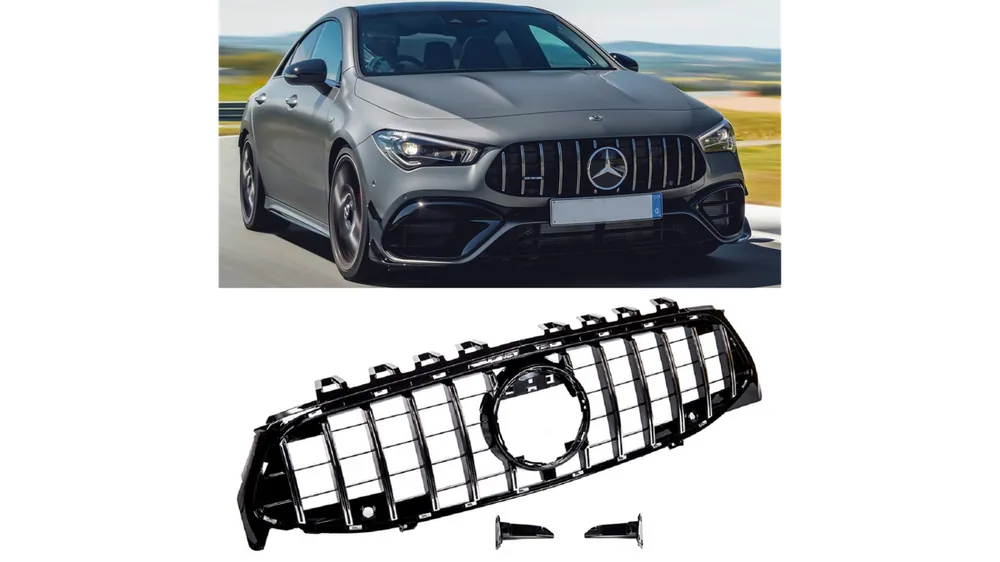Bezpośrednio z fabryki | Grill Mercedes-Benz CLA C118 X118 GT Chrome & Black PDC