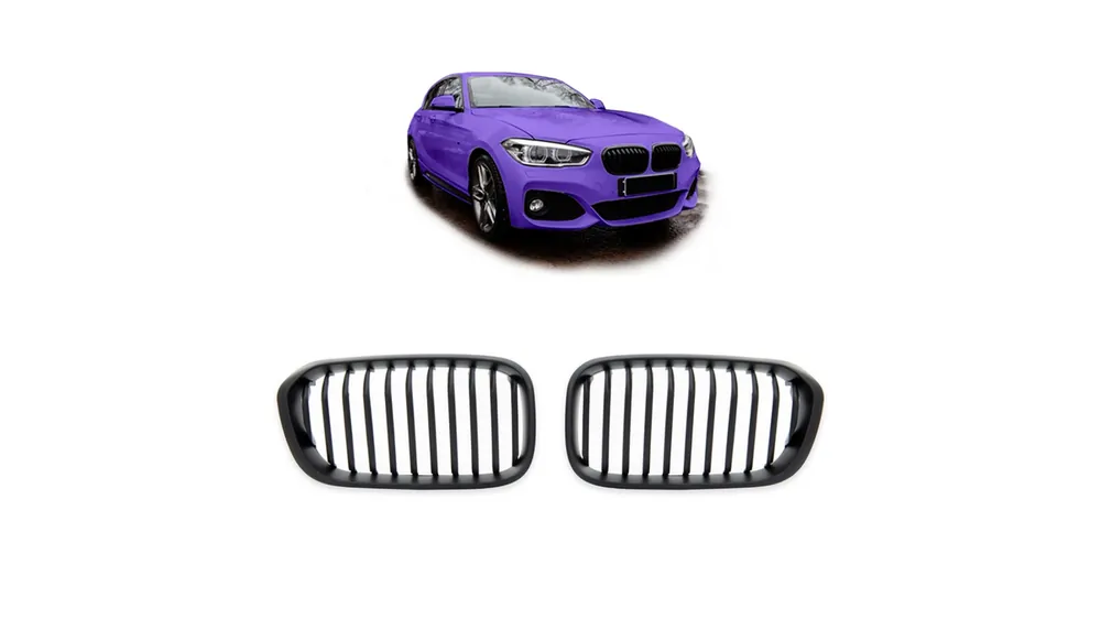 Grill BMW 1 F20 F21 Facelift pojedyncze żeberka Matt Black - Produkt premium