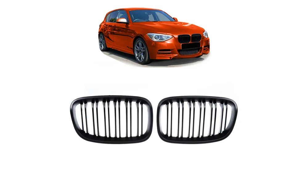 Ograniczona ilość - Grill BMW 1 F20 F21 podwójne żeberka Matt Black