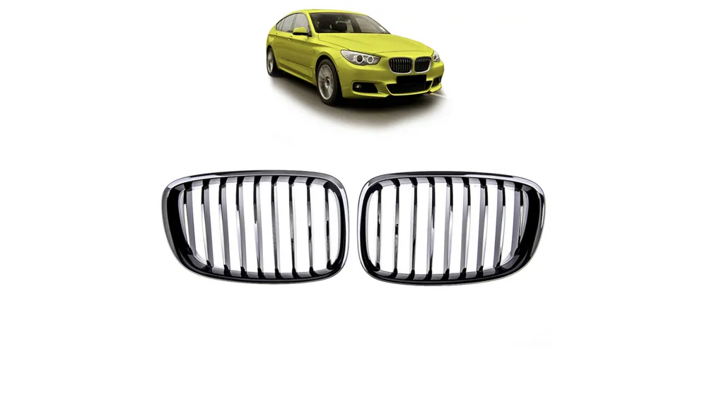 Końcówka serii | Grill BMW 5 F07 pojedyncze żeberka Gloss Black