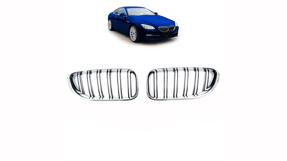 Grill BMW 6 F13 F12 F06 podwójne żeberka Chrome & Black | Outlet