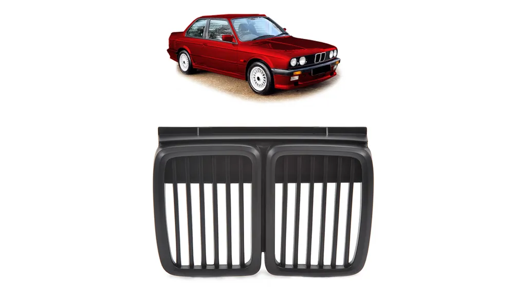 Grill BMW 3 E30 pojedyncze żeberka Matt Black - Cena fabryczna