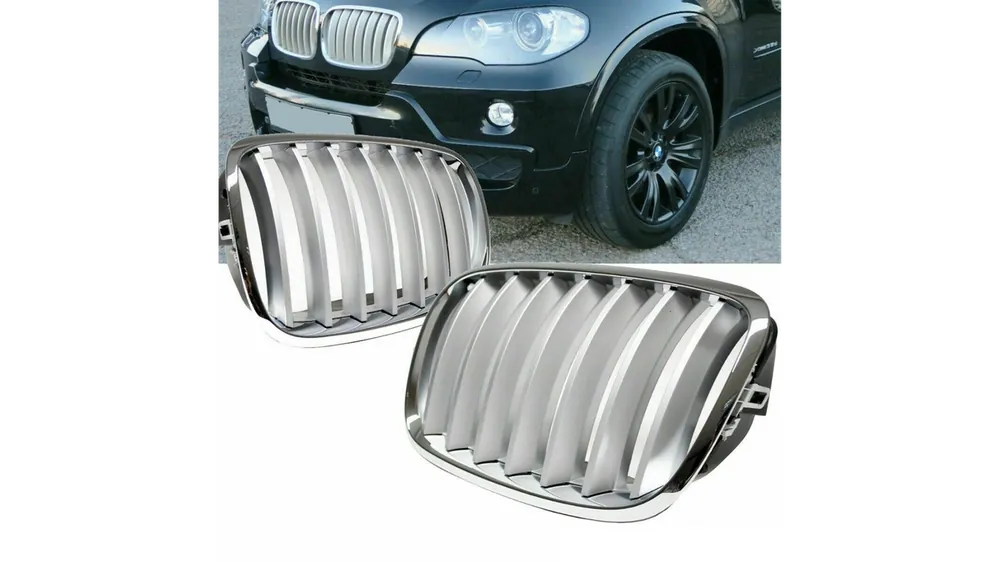Nowość w sklepie | Grill BMW X6 E71 E72 X5 E70 pojedyncze żeberka Matt Silver