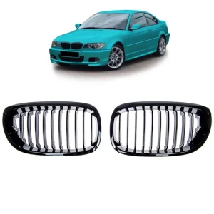 Bardzo popularny produkt - Grill BMW 3 E46 Facelift pojedyncze żeberka Gloss Black