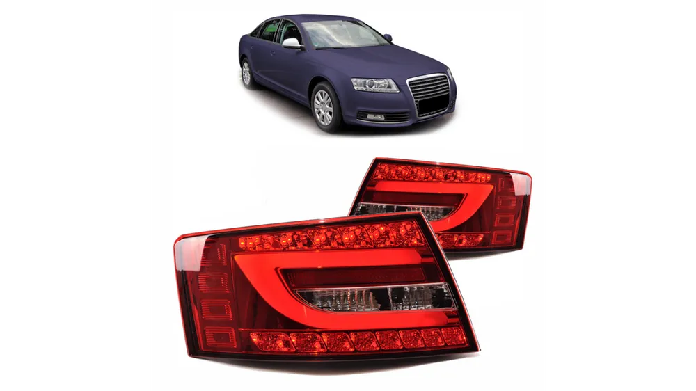 Jeszcze taniej | Lampy Audi A6 C6 Tył LED Red-Clear