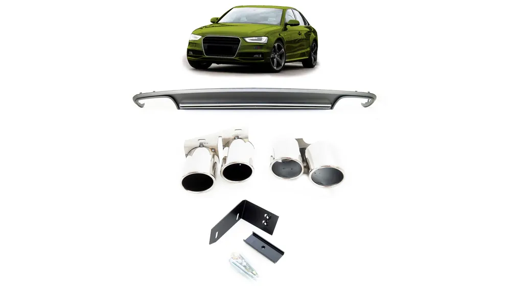 Bestseller - Dyfuzor Audi A4 B8 Facelift Tył z końcówkami