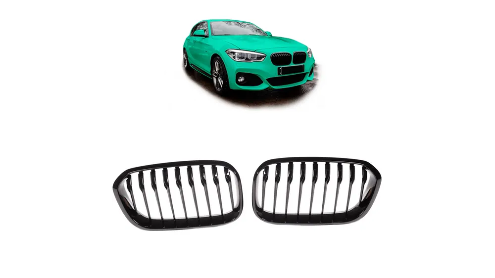 Grill BMW 1 F20 F21 Facelift pojedyncze żeberka Gloss Black | Top produkt