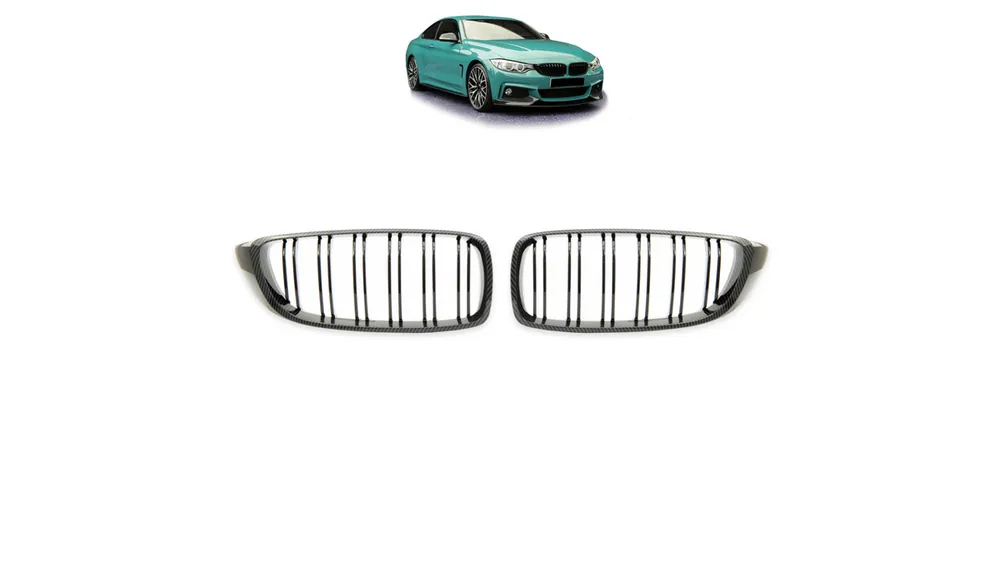Produkt wysokiej jakości | Grill BMW 4 F32 F82 F33 F83 F36 podwójne żeberka Carbon Look
