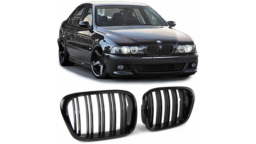 Grill BMW 5 E39 podwójne żeberka Gloss Black - Nowa pozycja w ofercie