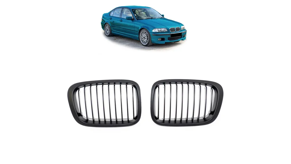 Grill BMW 3 E46 Compact pojedyncze żeberka Matt Black | Zamów teraz