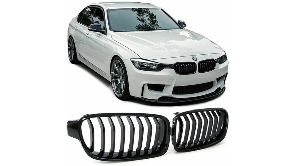 Wyjątkowa oferta - Grill BMW 3 F30 F31 pojedyncze żeberka Gloss Black