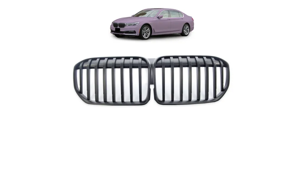 Prosto od producenta | Grill BMW 7 G11 G12 Facelift pojedyncze żeberka Matt Black