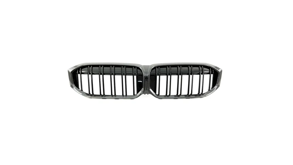 Produkt premium | Grill BMW 5 G30 F90 G31 Facelift podwójne żeberka Carbon Look
