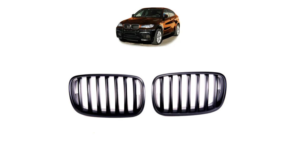 Wyprzedaż zapasów - Grill BMW X6 E71 E72 X5 E70 pojedyncze żeberka Matt Black