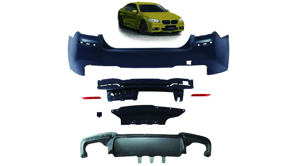 Świetna cena - Zderzak BMW 5 F10 Tył z dyfuzorem