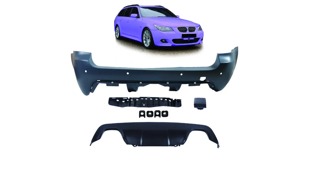 Na zamówienie - Zderzak BMW 5 E61 Tył z dyfuzorem