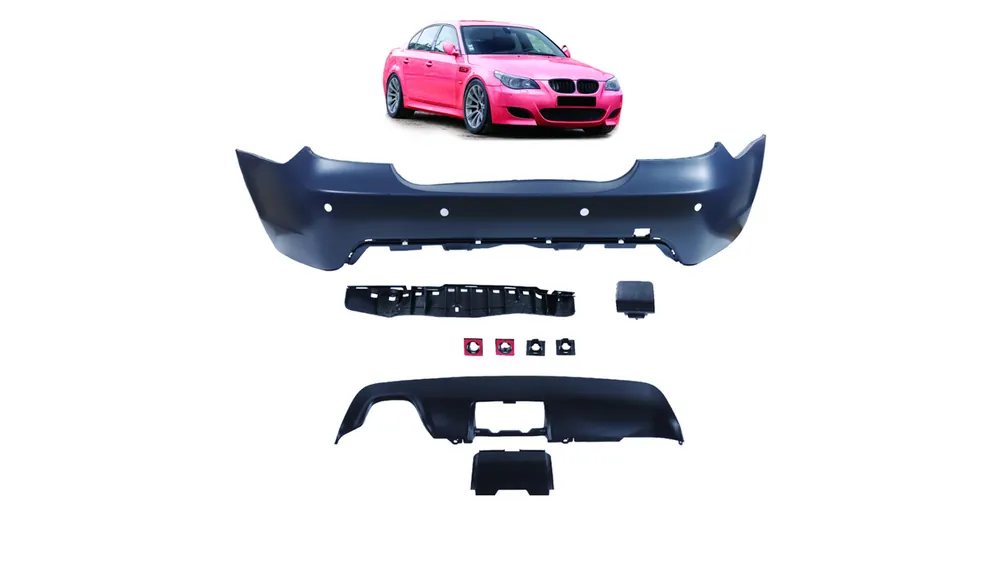 Obniżka - Zderzak BMW 5 E60 Facelift Tył z dyfuzorem