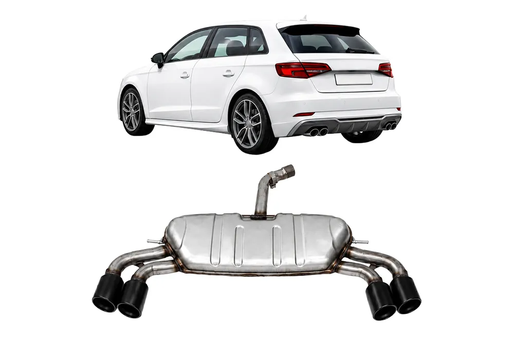 Tłumik Końcowy AUDI A3 2013-2019 with Black Tips only for S-Line | Supercena
