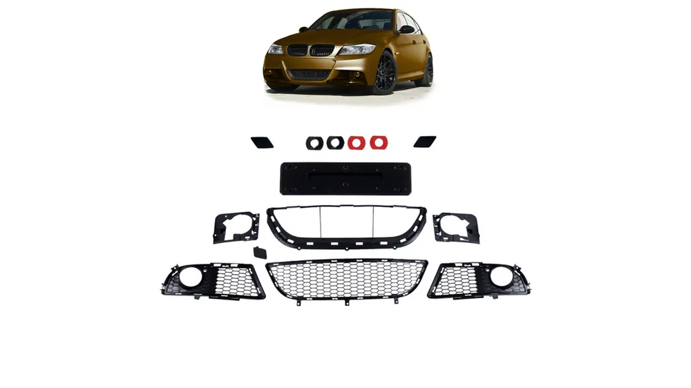Akcesoria zderzaka BMW 3 E90 E91 Facelift Przód Kratki - Oferta limitowana