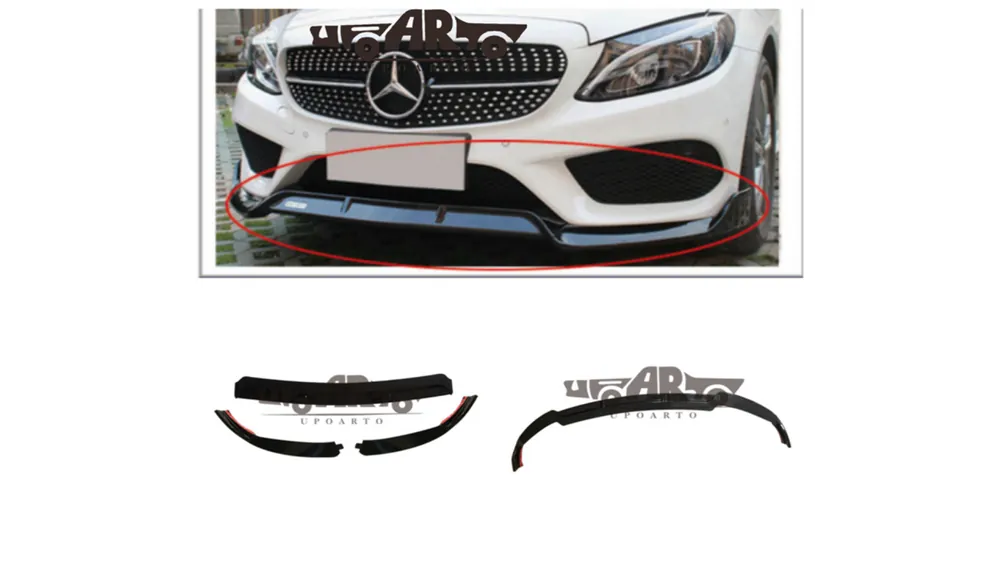 Dokładka Mercedes-Benz C W205 S205 A205 C205 Facelift Zderzak Przód Gloss Black - Nowość już dostępna