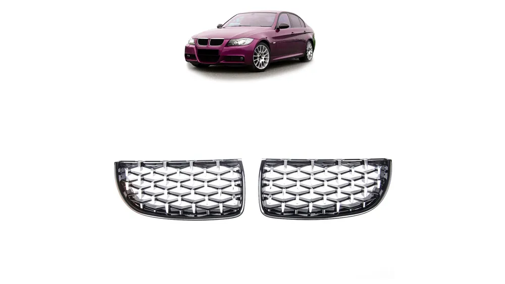 Wygodne zakupy | Grill BMW 3 E90 E91 Gloss Black & Chrome