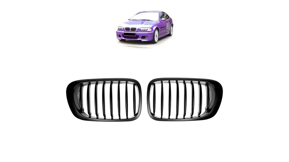 Grill BMW 3 E46 pojedyncze żeberka Gloss Black - Promocja