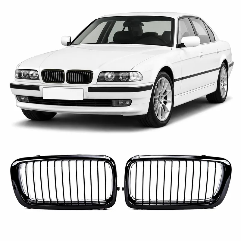 Profesjonalna jakość | Grill BMW 7 E38 pojedyncze żeberka Gloss Black