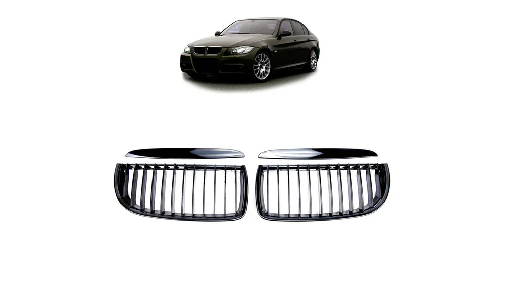 Grill BMW 3 E90 E91 pojedyncze żeberka Gloss Black - Top oferta
