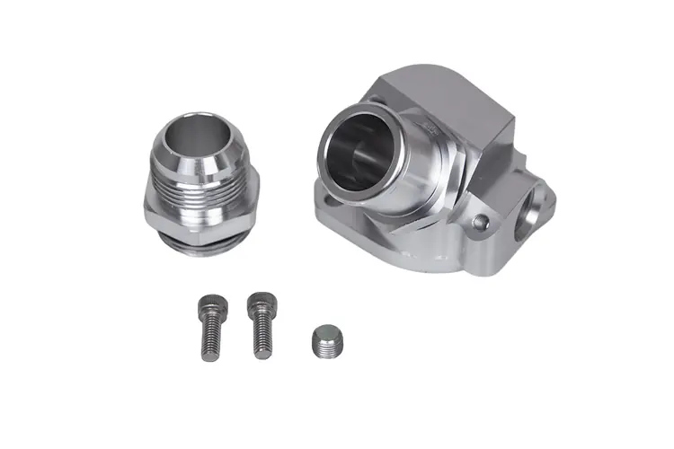 Obudowa termostatu z aluminium billet dla silników Honda serii B i D z wężem silikonowym 1.25" AN16 - Nowość w sklepie