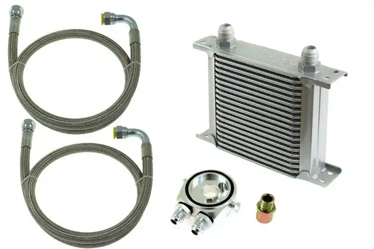 Najwyższa jakość - TurboWorks Oil Cooler Kit Slim 19-rows 140x150x50 AN8 Silver
