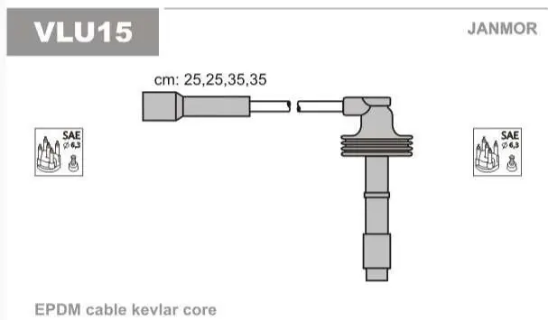 PRZEWODY WYSOKIEGO NAPIĘCIA LINIA ECOLINE (EPDM), ZESTAW, VOLVO S40 I/V40, 1995-2004 | Cena po obniżce