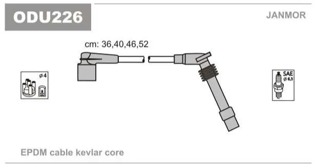 PRZEWODY WYSOKIEGO NAPIĘCIA LINIA ECOLINE (EPDM), ZESTAW, OPEL CORSA/OMEGA/VECTRA, 1993-2002 - Popularny produkt
